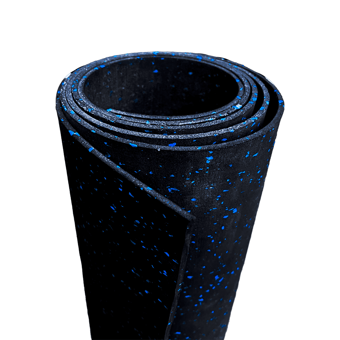 Piso para gimnasio con gránulos azules
