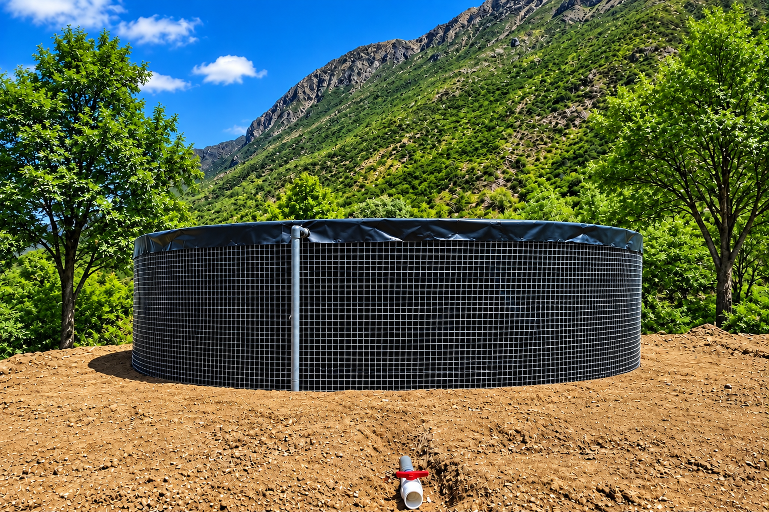 Geotanque instalado para proyecto agrÃ­cola