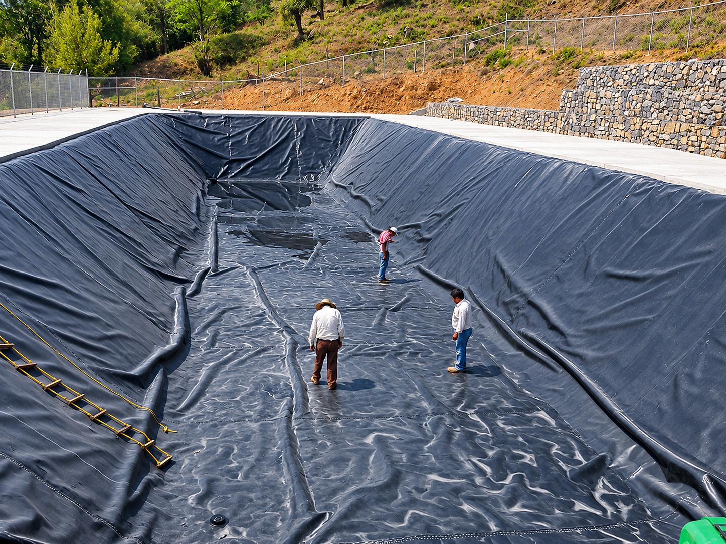 Reservorio impermeabilizado con geomembrana HDPE