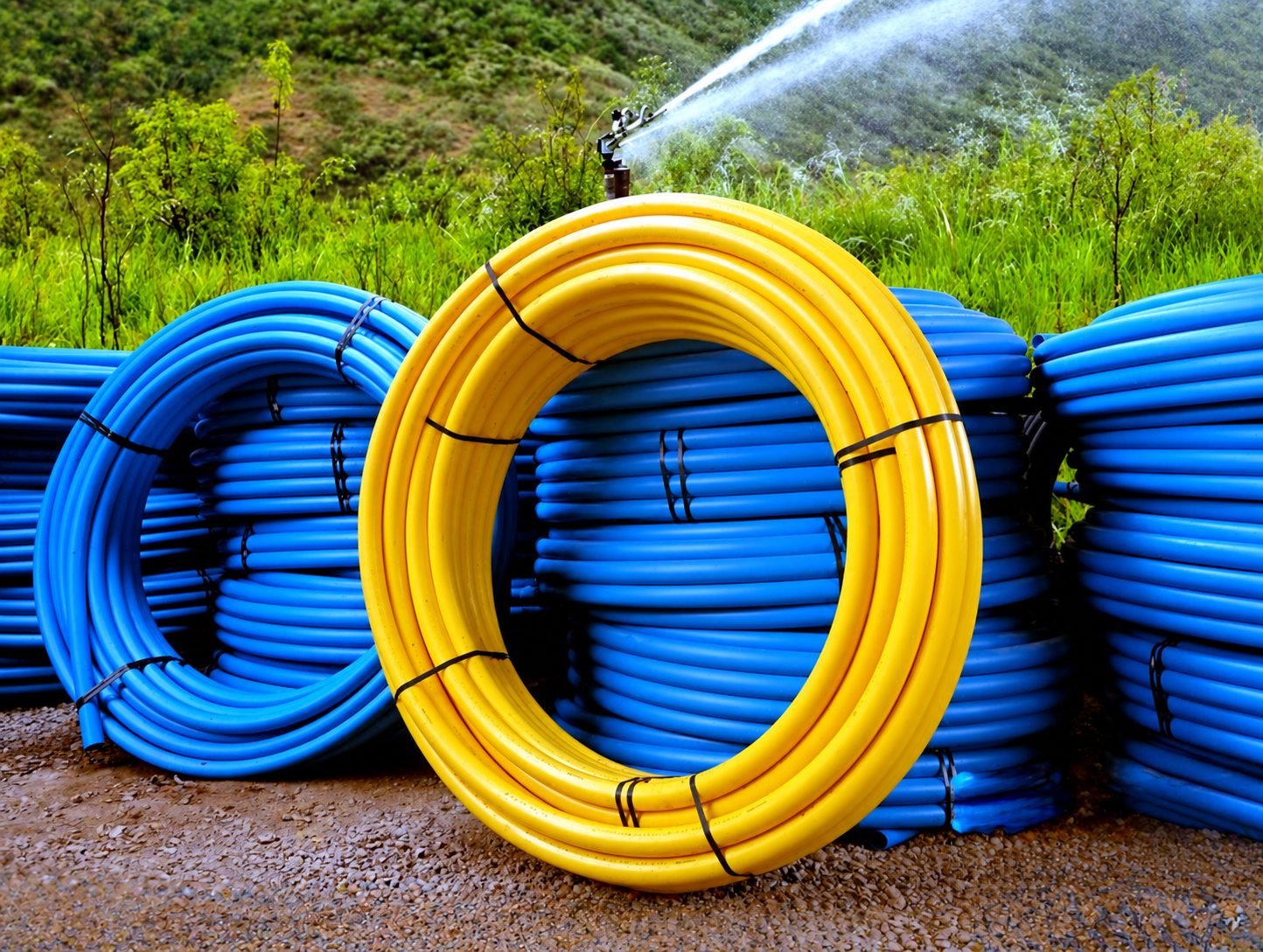 Mangueras azules HDPE para conducción de agua