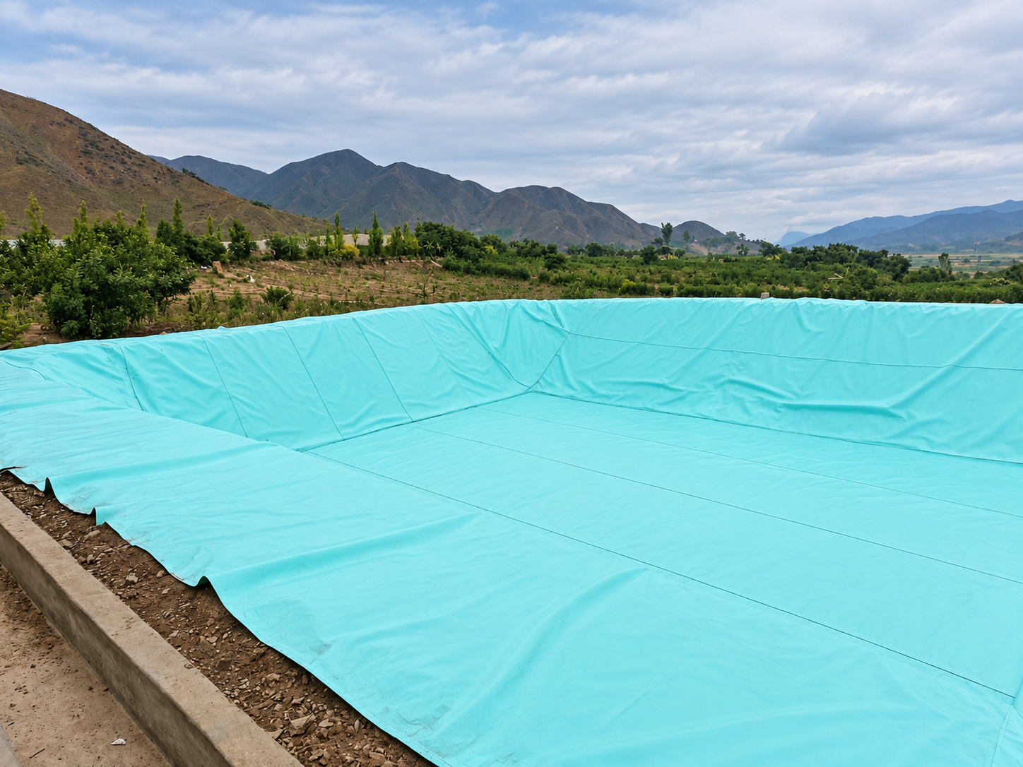 Reservorio agrícola de geomembrana PVC